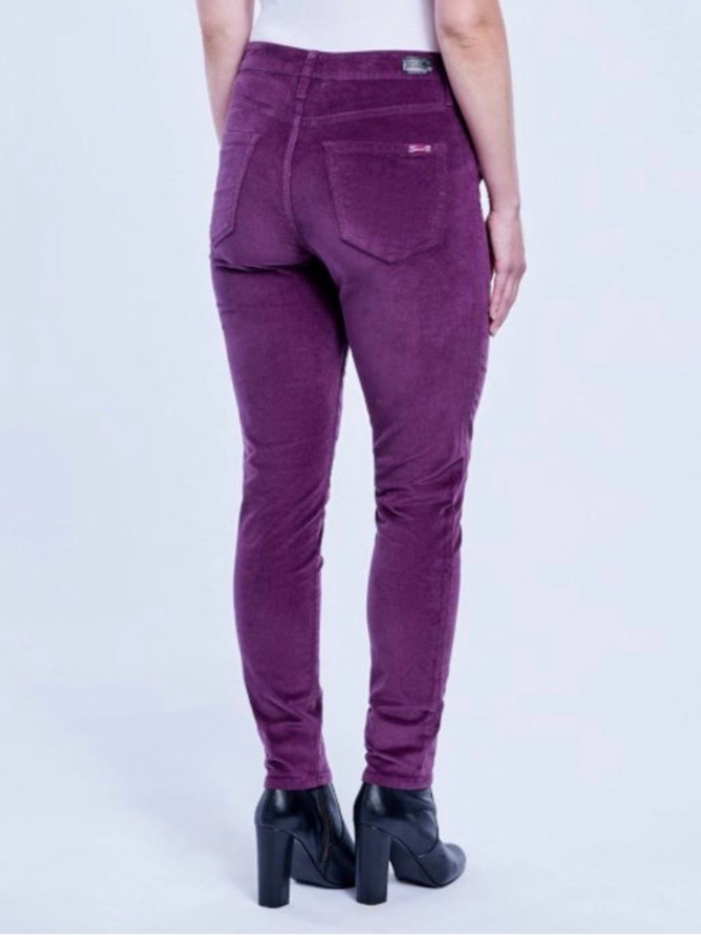 Seven7 Womens Size 12 Corduroy Ultra High Rise Skinny Pants, Italian Plum